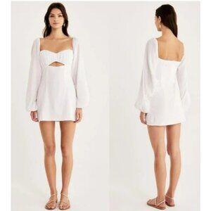 NWT White Rumer Camille Cotton Cutout Mini Dress Sz S